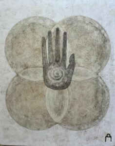 MAIN (Tempera sur bois - 40cmx50cm)